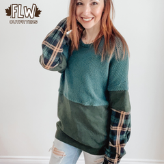 Upcycled Adult Crewneck  Size M Forest Green