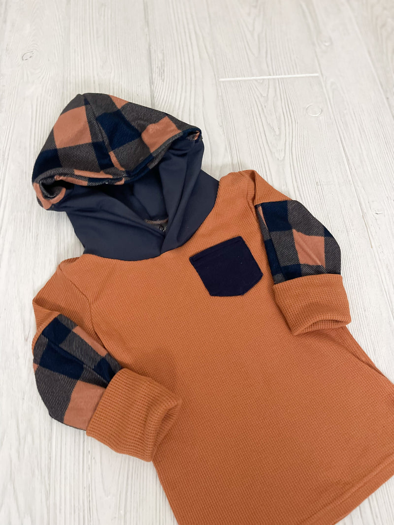 Upcycled Hoodie 18m-4T Plaid