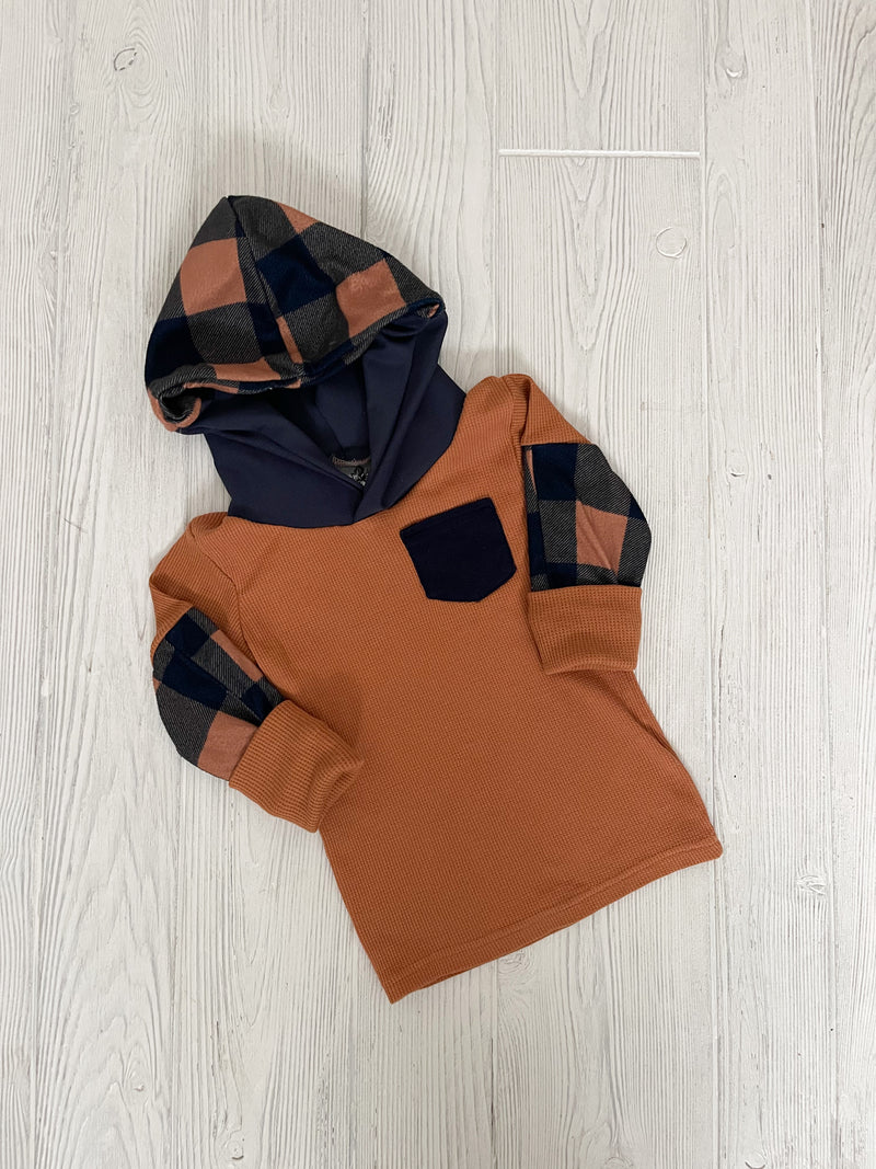 Upcycled Hoodie 18m-4T Plaid