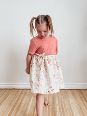 Upcycled Dress 4T-7Y Pink Floral (A)