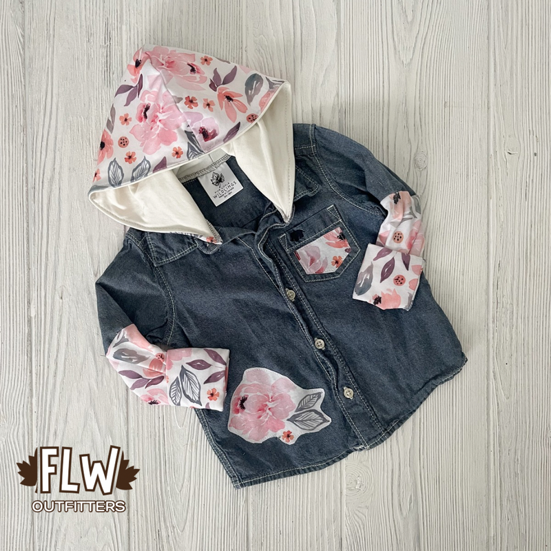 Upcycled Shacket 3m-18m Spring Blooms