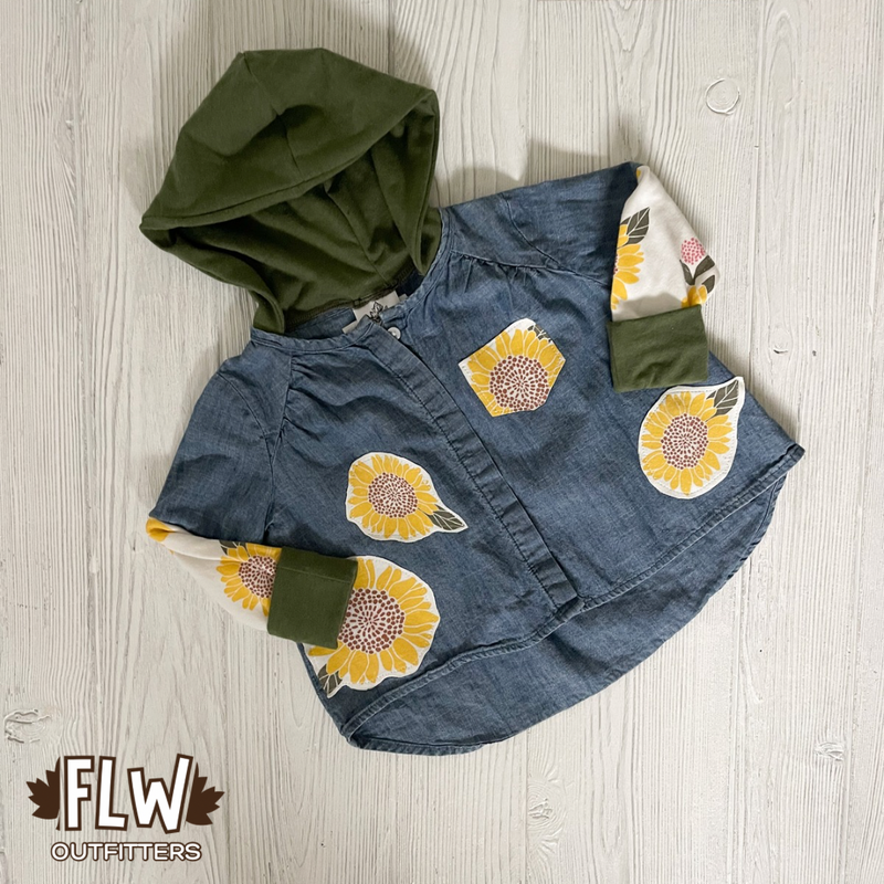 Upcycled Shacket Sunflower 3m-18m