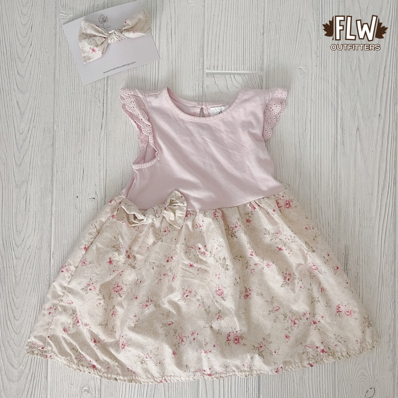 Upcycled Dress 18m-4T Mini Pink Floral