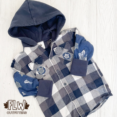 Upcycled Shacket 18m-4T Maple Leafs