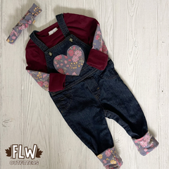 Upcycled Overall Set 3m-18m Floral