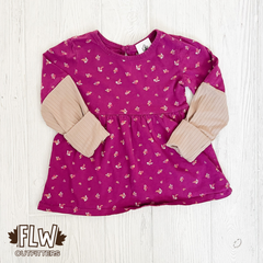 Upcycled Peplum 18m-4T Pink Floral