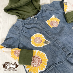 Upcycled Shacket Sunflower 3m-18m